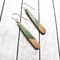 Sage Wood & Resin Teardrop Sterling Silver Earrings